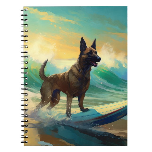 Belgisch Malinoi Beach Surfmalerei Notizblock (Vorderseite)
