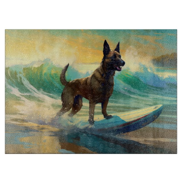 Belgisch Malinoi Beach Surfmalerei Schneidebrett (Vorderseite)