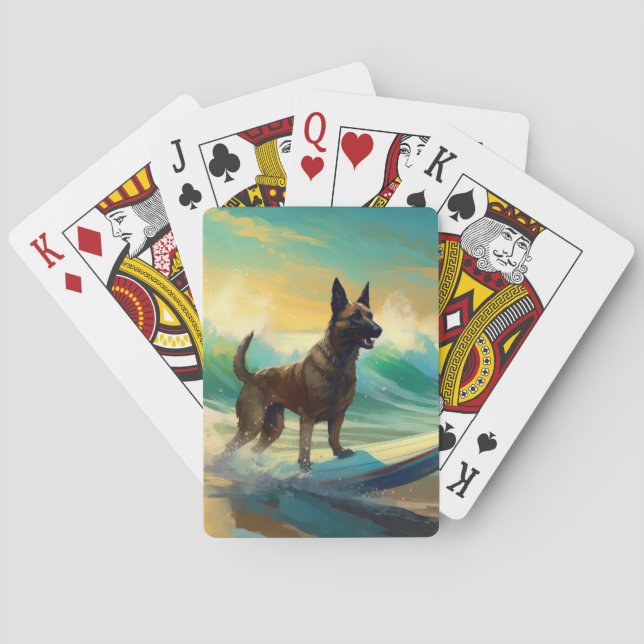 Belgisch Malinoi Beach Surfmalerei Spielkarten (Rückseite)