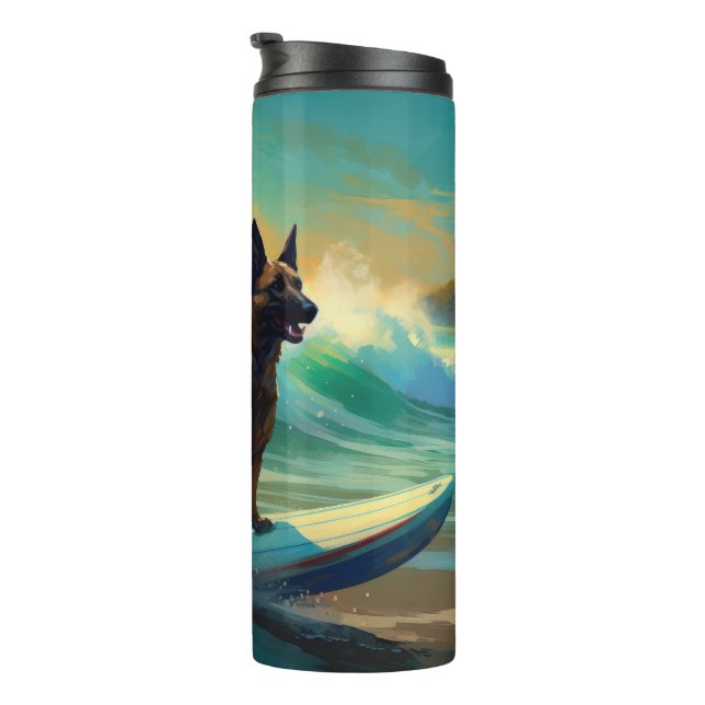 Belgisch Malinoi Beach Surfmalerei Thermosbecher (Nach rechts gedreht)