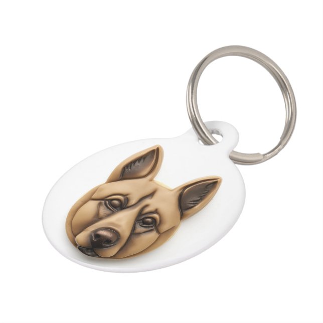 Belgisch Malinoi Dog 3D Inspiriert Haustiermarke (Seite)
