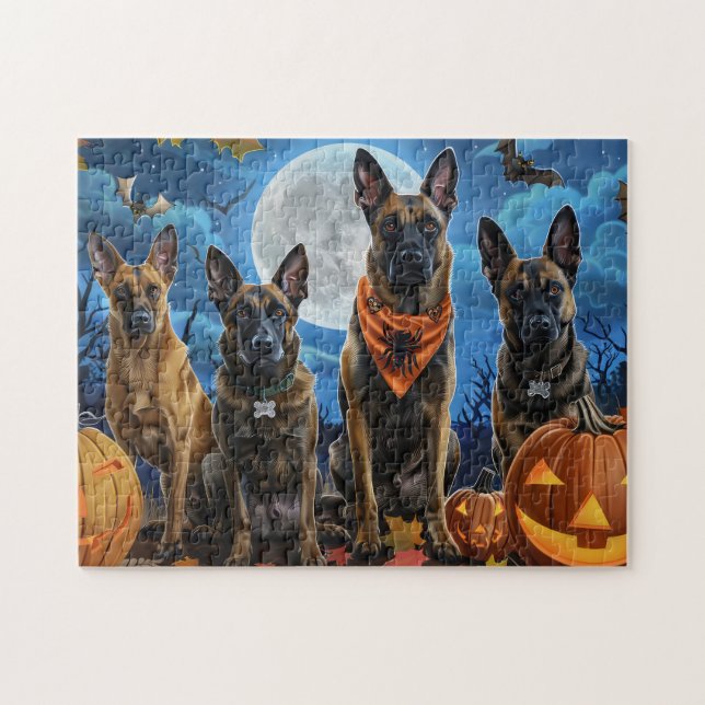 Belgisch Malinoi Halloween Spooky (Horizontal)