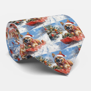 Belgisch Malinoi in Sledge Let it Snow Christmas Krawatte