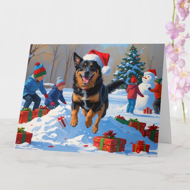 Belgisch Malinoi Weihnachtsfest Schneeszene Karte (Orchidee)