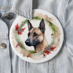 Belgisch Malinoi Weihnachtsschrei Festlicher Papi Button
