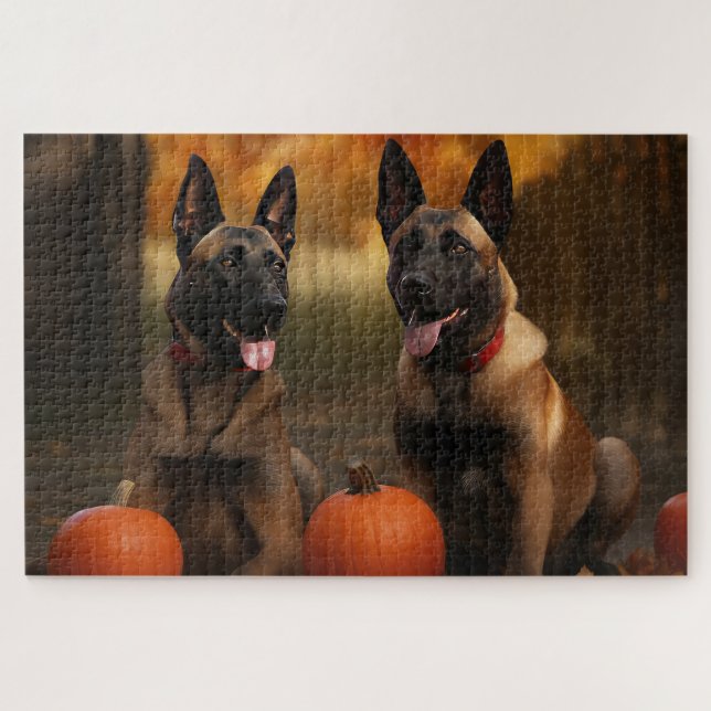 Belgisch Malinoi Welpe Autumn Delight Pumpkin (Horizontal)
