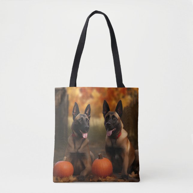 Belgisch Malinoi Welpe Autumn Delight Pumpkin Tasche (Vorderseite)