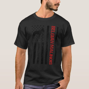 Belgisch Malinois American USA Flag Pet Dog L T-Shirt