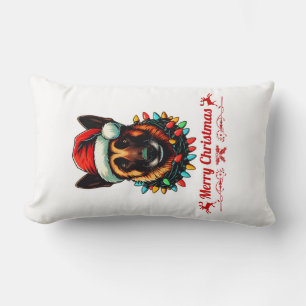Belgisch Malinois Christmas Hat Xmas Lendenkissen