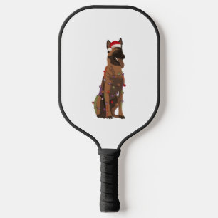 Belgisch Malinois Christmas Lights Xmas Dog Lover Pickleball Schläger