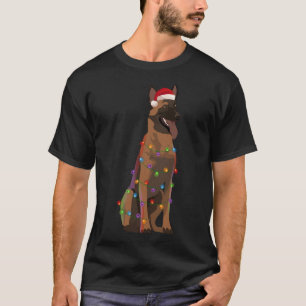 Belgisch Malinois Christmas Lights Xmas Dog Lover T-Shirt