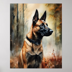 Belgisch Malinois Dog Art Print Poster