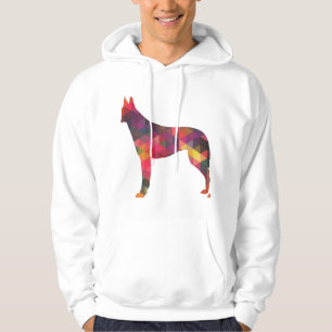 Belgisch Malinois Dog Breed Geometric Muster Silho Hoodie