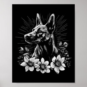 Belgisch Malinois Dog Lover Retro Style Tattoo _1 Poster