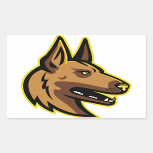Belgisch Malinois Dog Mascot Rechteckiger Aufkleber