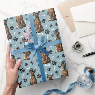 Belgisch Malinois Dog Paw Prints Jeden Anlaß Geschenkpapier