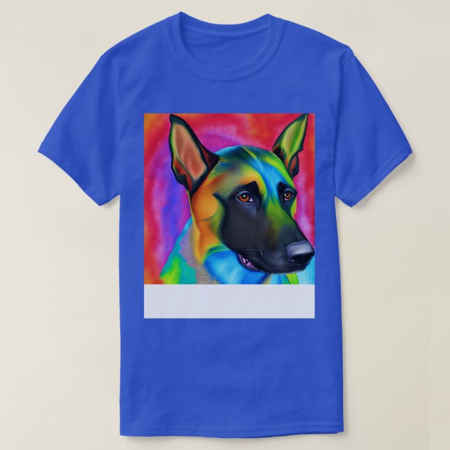 Belgisch Malinois Dog Rainbow Painting T-Shirt (Design vorne)