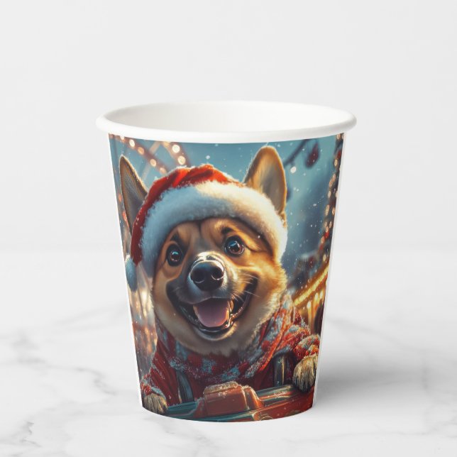 Belgisch Malinois Dog Roller Untersetzer Weihnacht Pappbecher (Vorderseite)