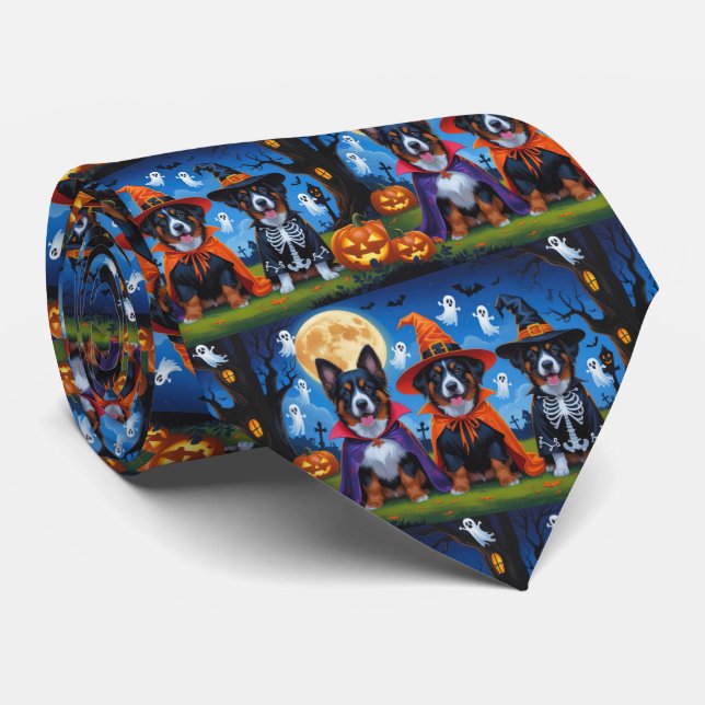 Belgisch Malinois Dogs Pumpkin Halloween Funny Krawatte (Gerollt)