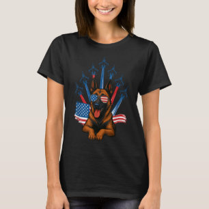 Belgisch Malinois Fighter Jet Flugzeug Patriotic D T-Shirt