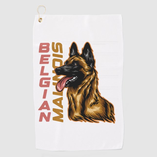 Belgisch Malinois Golfhandtuch (Vorderseite)