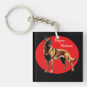Belgisch Malinois Grafik Schlüsselanhänger