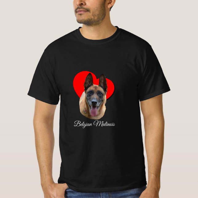 Belgisch Malinois Heart Liebe T-Shirt (Vorderseite)