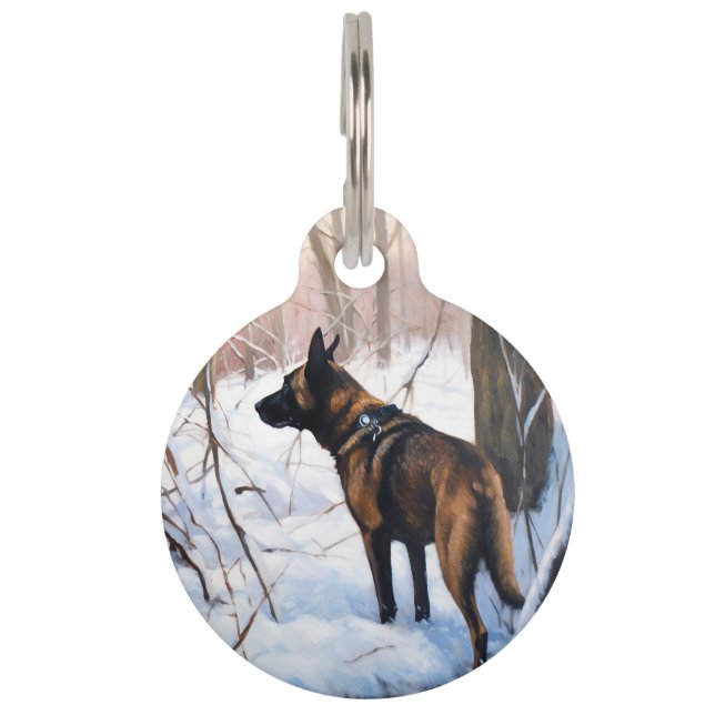 Belgisch Malinois Let It Snow Weihnachten Haustiermarke (Vorderseite)