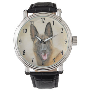 Belgisch Malinois Malerei - Niedliche Original Hun Armbanduhr
