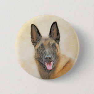 Belgisch Malinois Malerei - Niedliche Original Hun Button
