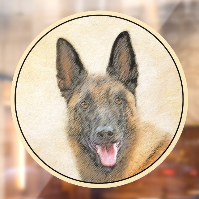 Belgisch Malinois Malerei - Niedliche Original Hun Fensteraufkleber (Blatt 2)