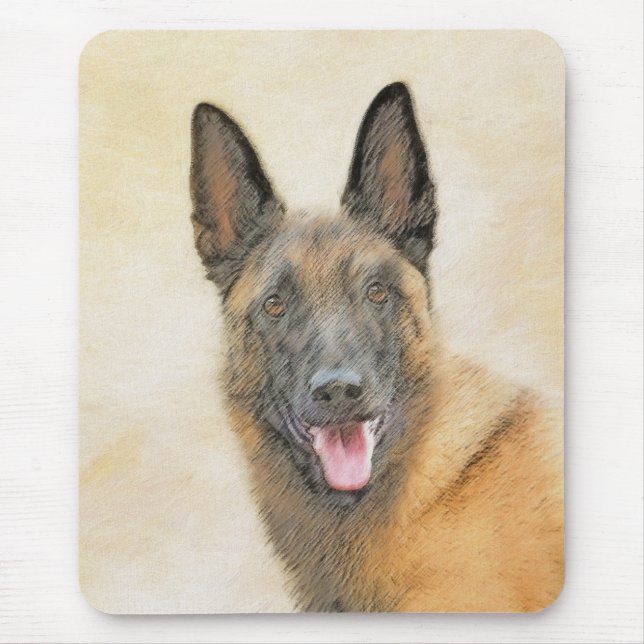 Belgisch Malinois Malerei - Niedliche Original Hun Mousepad (Vorne)