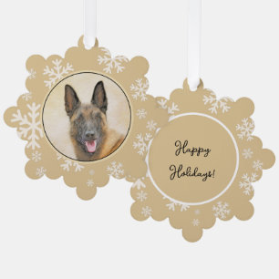 Belgisch Malinois Malerei - Niedliche Original Hun Ornament Karte