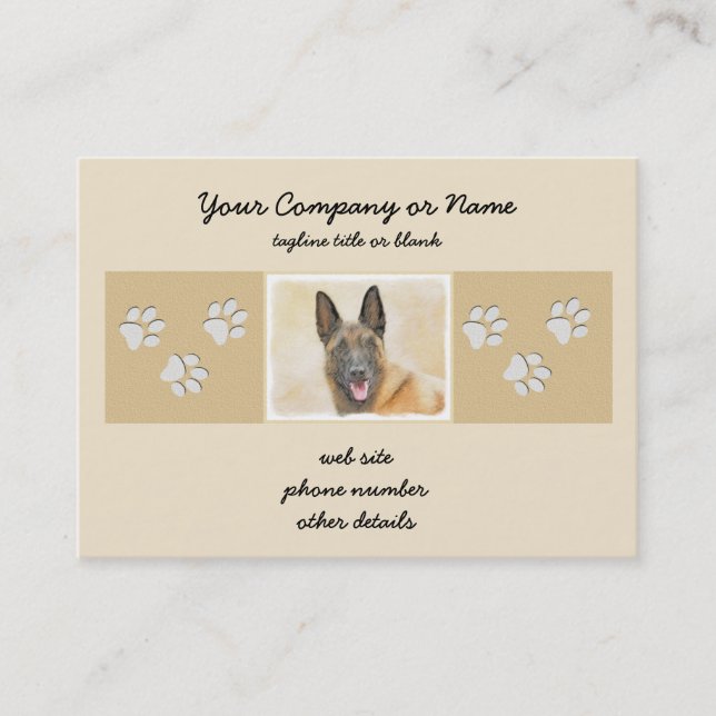 Belgisch Malinois Malerei - Niedliche Original Hun Visitenkarte (Vorderseite)