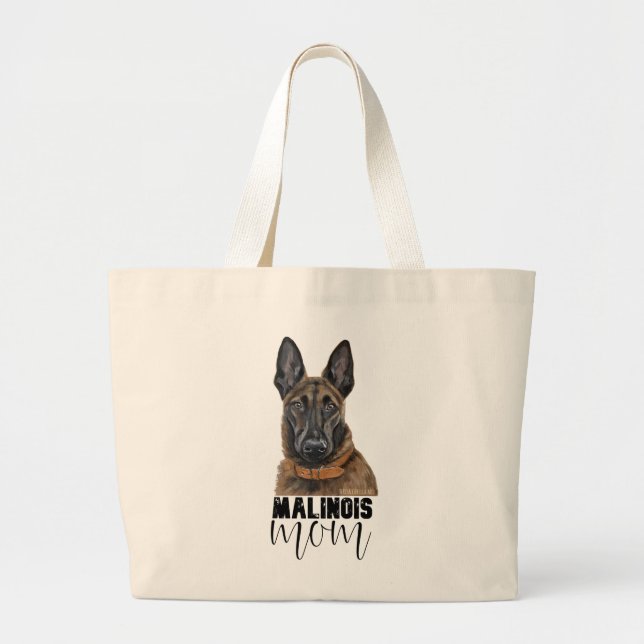 Belgisch Malinois Mama Tote Bag Jumbo Stoffbeutel (Vorne)