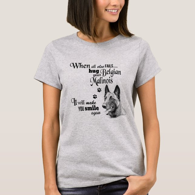 Belgisch Malinois moderne Kunst niedlicher Hund zü T-Shirt (Vorderseite)