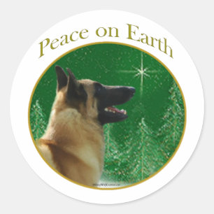 Belgisch Malinois Peace Runder Aufkleber