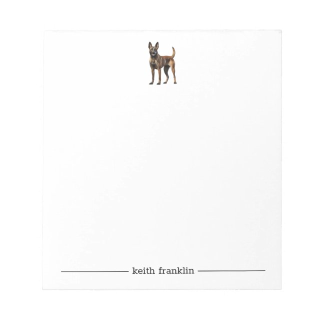 Belgisch Malinois Personalisiert Notepad Notizblock (Vorderseite)