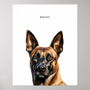 Belgisch Malinois Personalisiert Print Poster