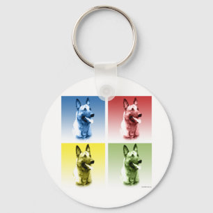 Belgisch Malinois Pop Art Schlüsselanhänger