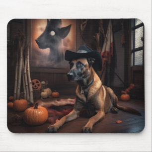 Belgisch Malinois Pumpkins Halloween Beängstigend Mousepad