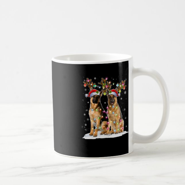 Belgisch Malinois Reindeer Hat Santa Christmas Lig Kaffeetasse (Rechts)