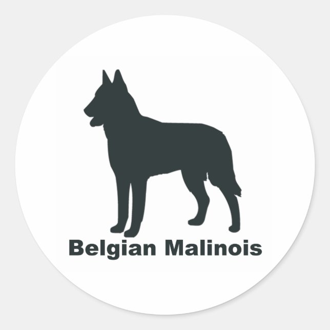 Belgisch Malinois Runder Aufkleber (Vorderseite)