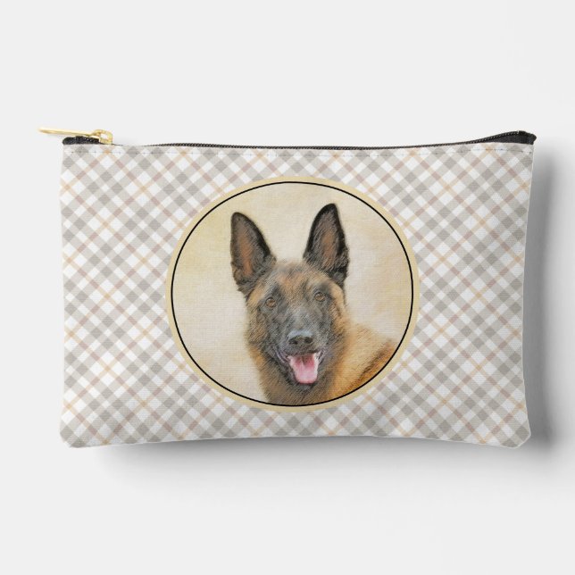 Belgisch Malinois Shepherd Mahogany Malerei Art Zubehörtasche (Vorderseite)