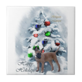 Belgisch Malinois Weihnachten Fliese