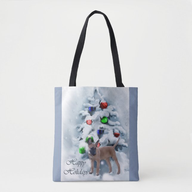 Belgisch Malinois Weihnachten Tasche (Vorderseite)