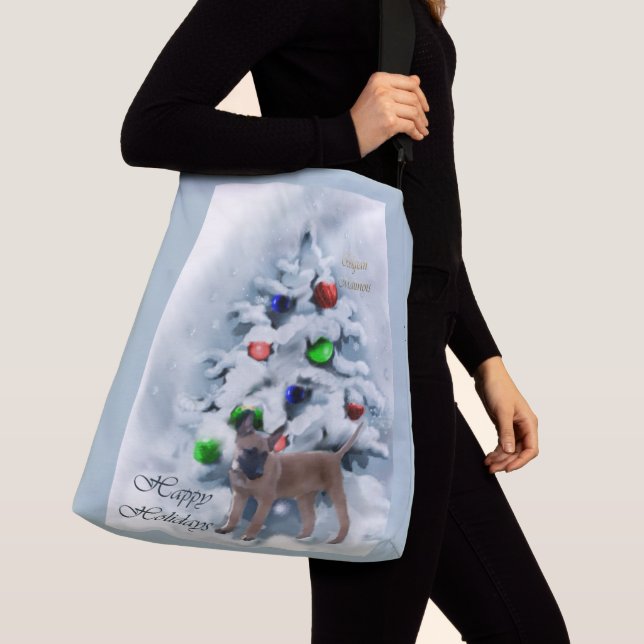 Belgisch Malinois Weihnachten Tragetaschen Mit Langen Trägern (Von Nahem)