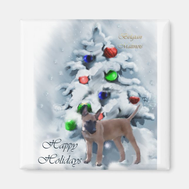 Belgisch Malinois Weihnachtsgeschenke Magnet (Vorne)