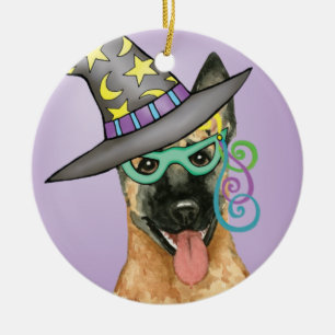 Belgisch Malinois Witch Keramikornament