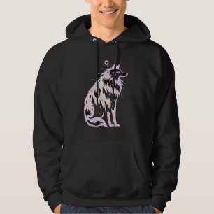 Belgisch Malinois X Husky Pink Dog Stencil Belusky Hoodie